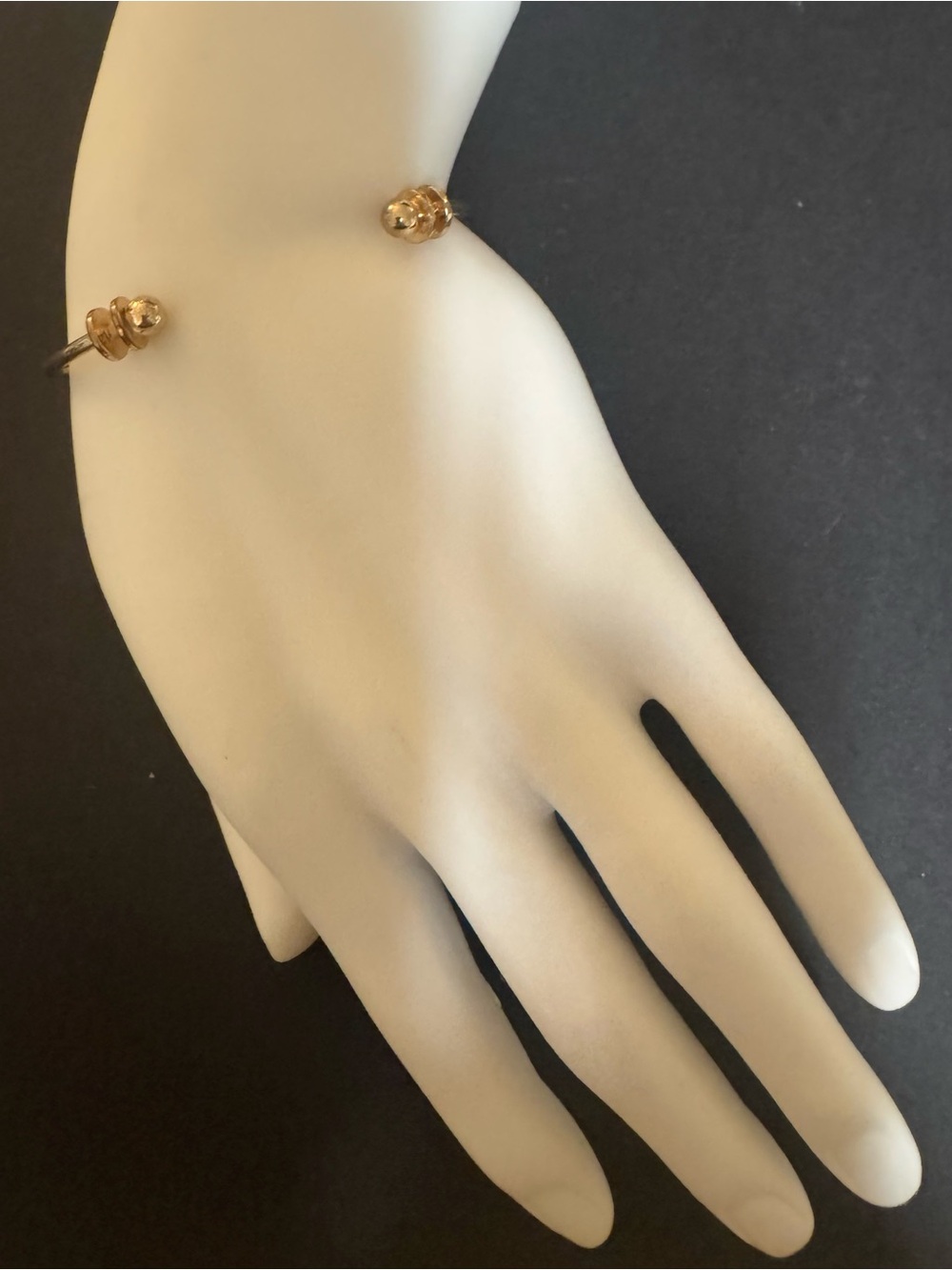 Gold Toned Ball Cuff Bracelet - Elegant Women’s Jewelry